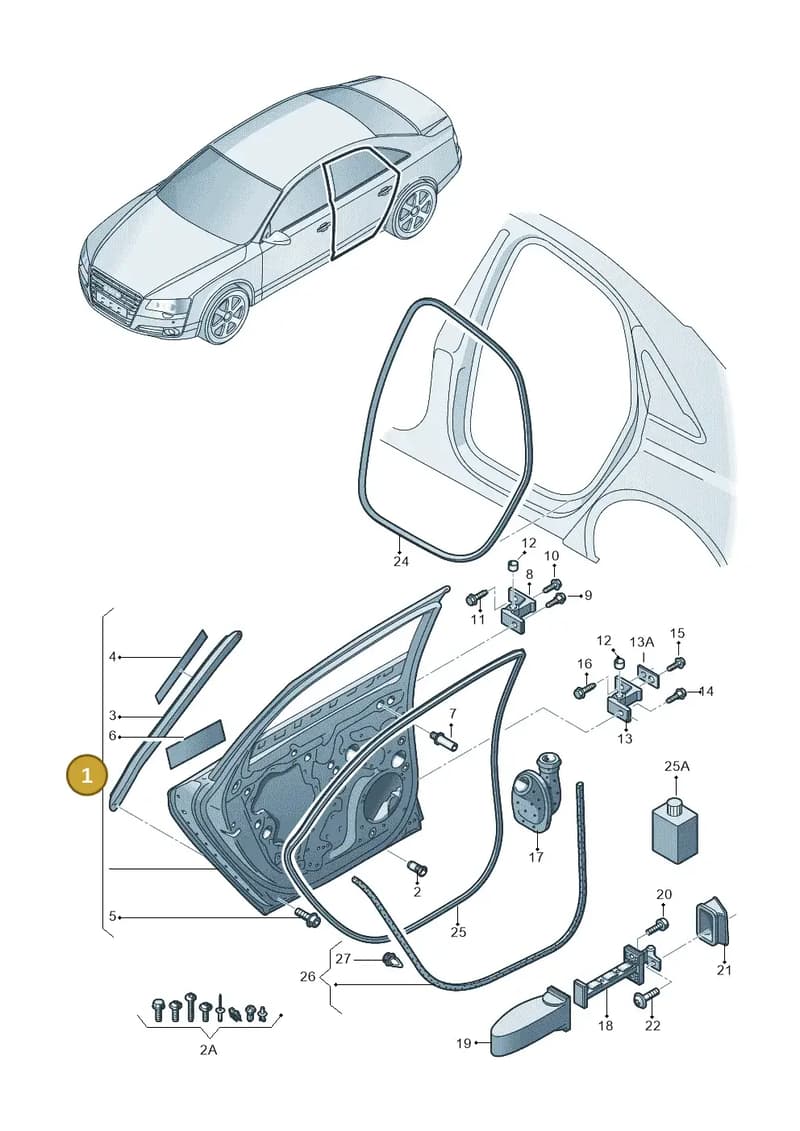 4H4833051D — Audi A8 (2013-2018) diagram 696833100, position 1