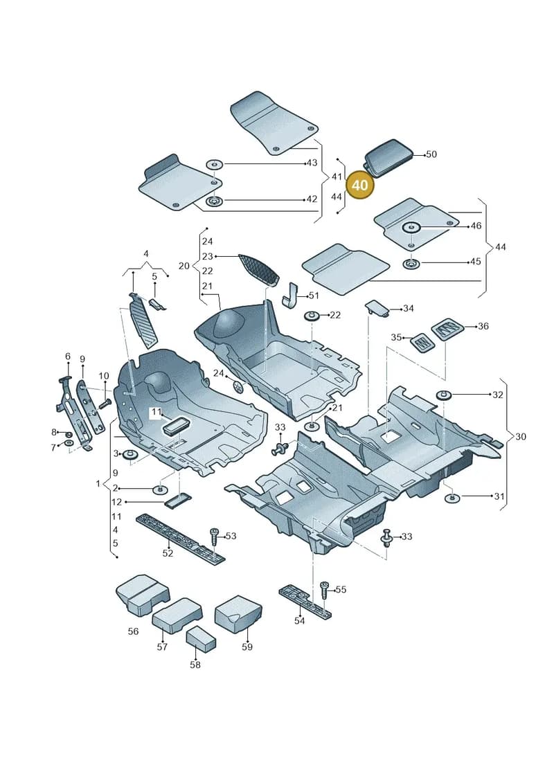 4H4863011R1AQ — Audi A8 (2013-2018) diagram 771863000, position 40
