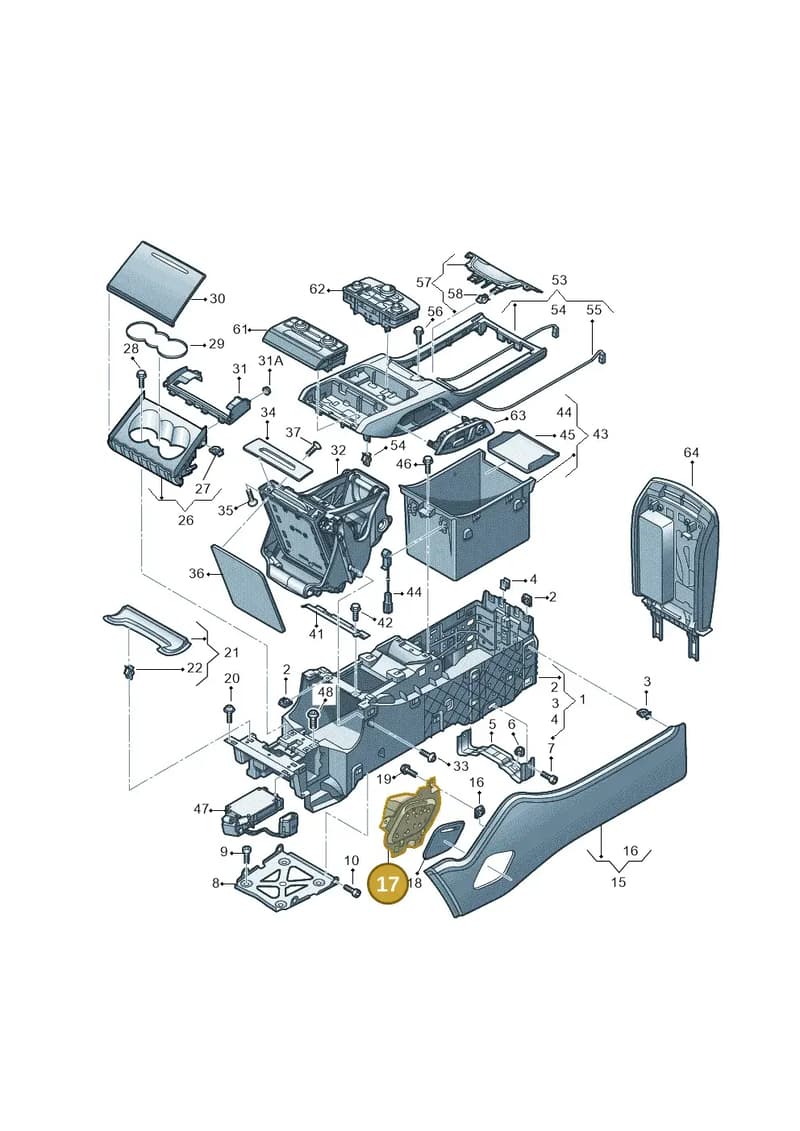 4H4863352 — Audi A8 (2013-2018) diagram 771863550, position 17