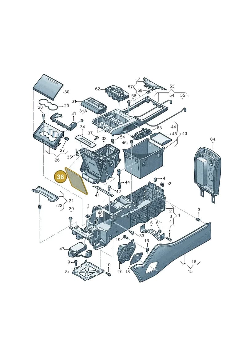 4H4864298EGK4 — Audi A8 (2013-2018) diagram 771863550, position 36