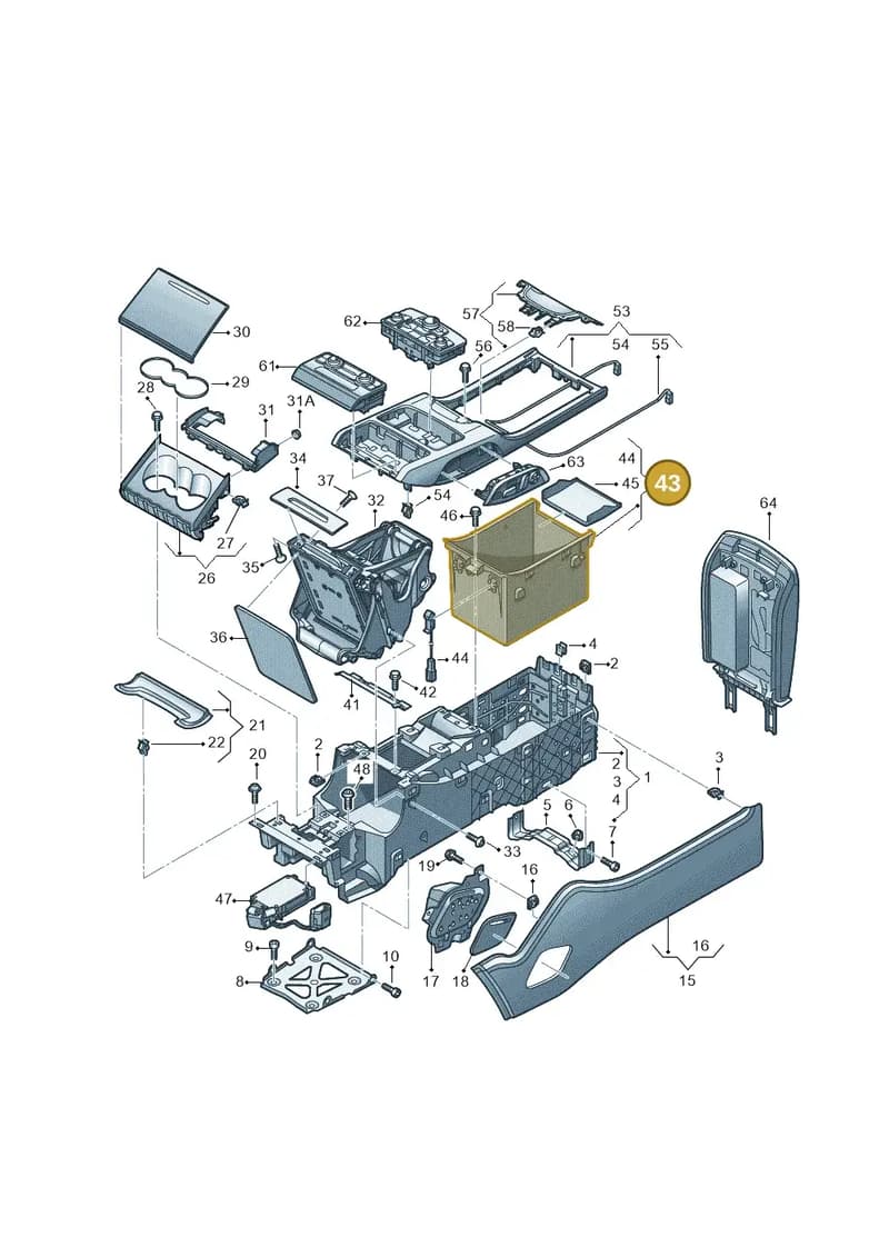 4H4864729D6PS — Audi A8 (2013-2018) diagram 771863550, position 43