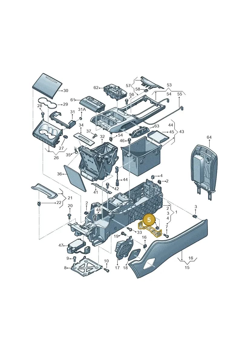 4H4864851A — Audi A8 (2013-2018) diagram 771863550, position 5