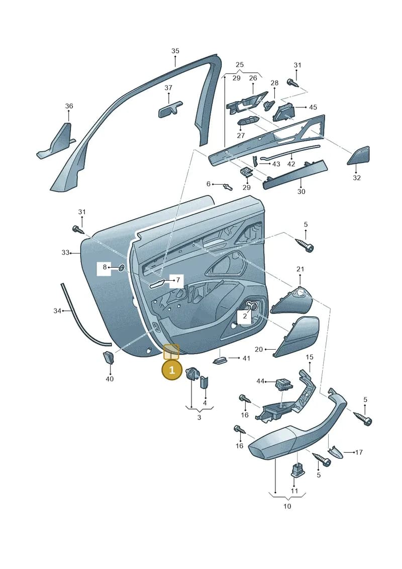 4H4867303AWFA — Audi A8L qu. 3.0 TDI (2009-2014) diagram 696867400, position 1