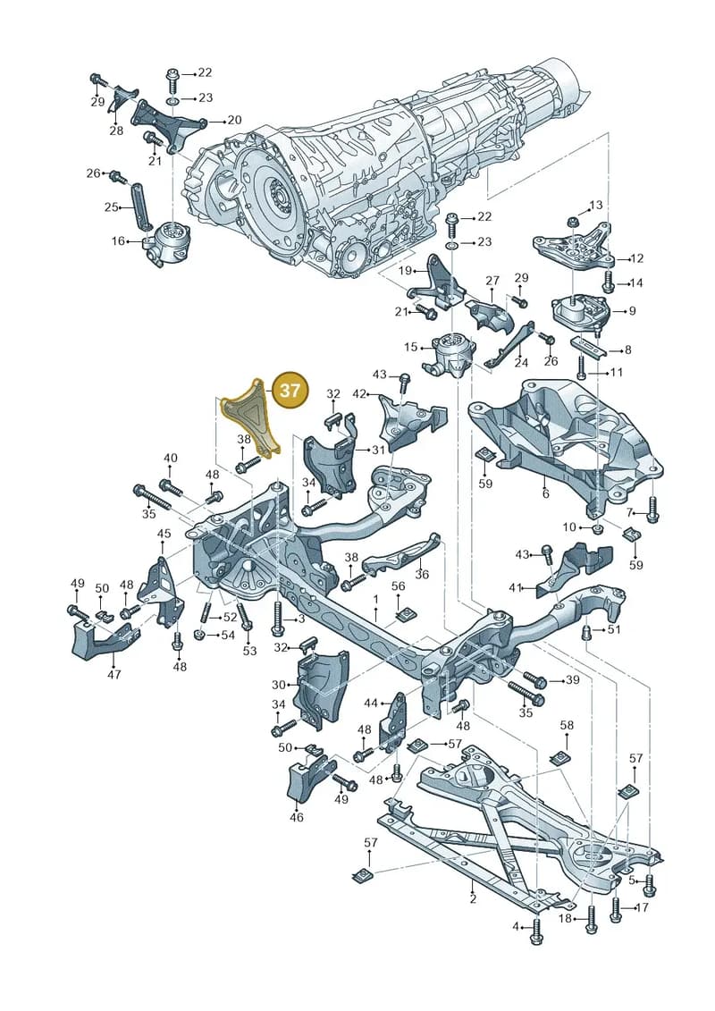 4H6399260 — Audi A8L qu. 3.0 TDI (2009-2014) diagram 696399750, position 37