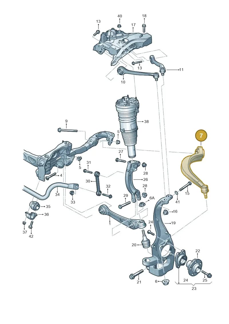 4H6407693A — Audi A8 (2013-2018) diagram 696407000, position 7