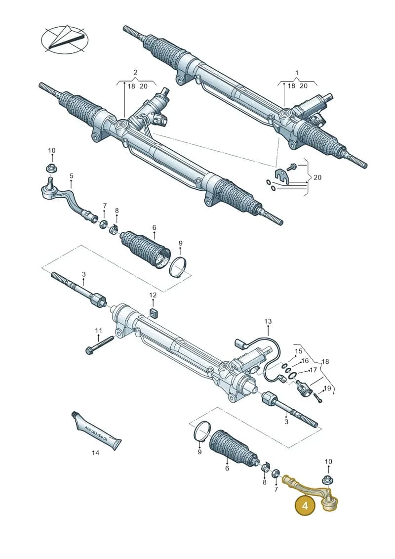 4H6422817 — Audi A8 (2013-2018) diagram 696422000, position 4