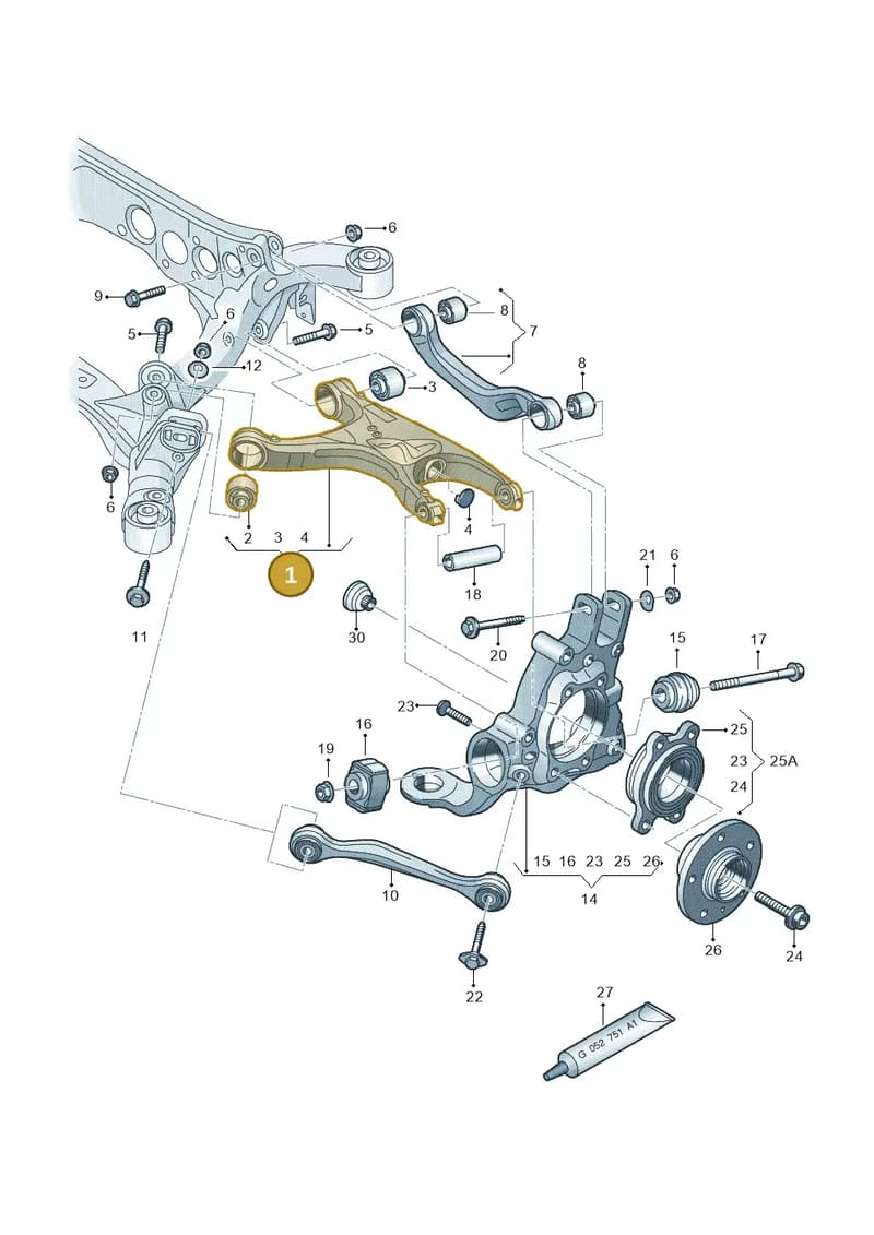4H6505312 — Audi A8 (2013-2018) diagram 620505100, position 1