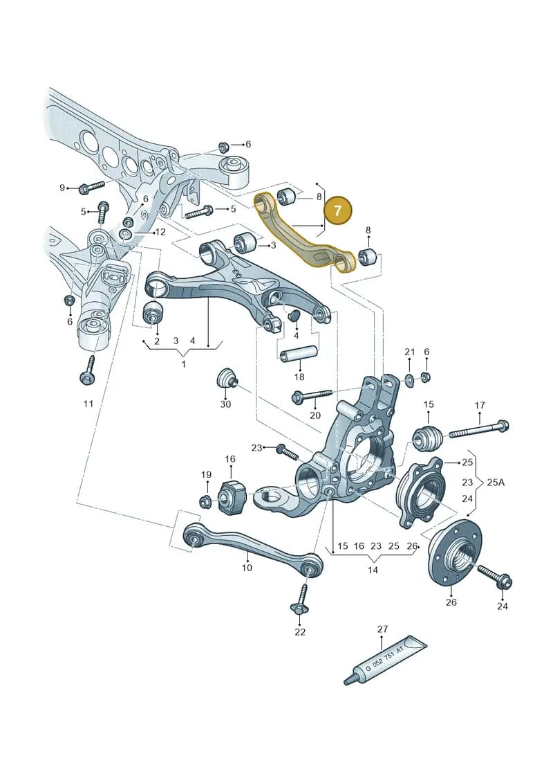 4H6505324 — Audi A8 (2013-2018) diagram 620505100, position 7