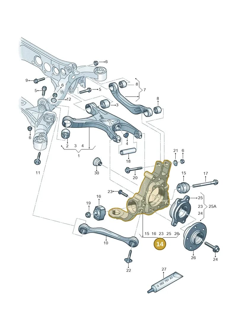 4H6505431A — Audi A8 (2013-2018) diagram 620505100, position 14