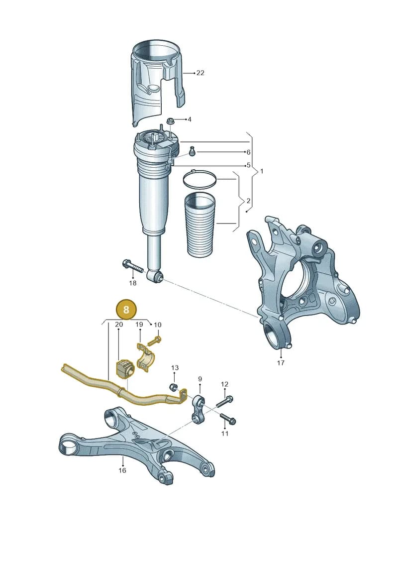 4H6511305 — Audi A8 (2013-2018) diagram 696511100, position 8