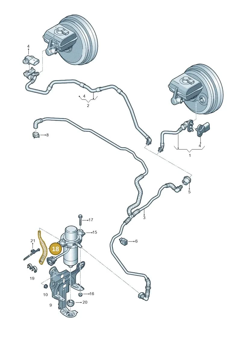 4H6612733A — Audi A8 (2013-2018) diagram 696611850, position 18