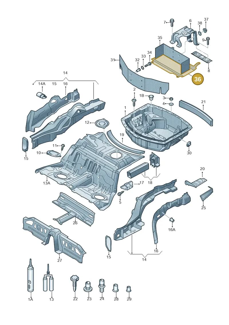 4H6801401 — Audi A8 (2013-2018) diagram 696803250, position 36