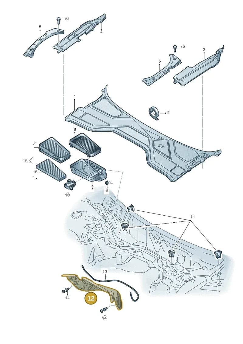 4H6819523 — Audi A8 (2013-2018) diagram 771819000, position 12