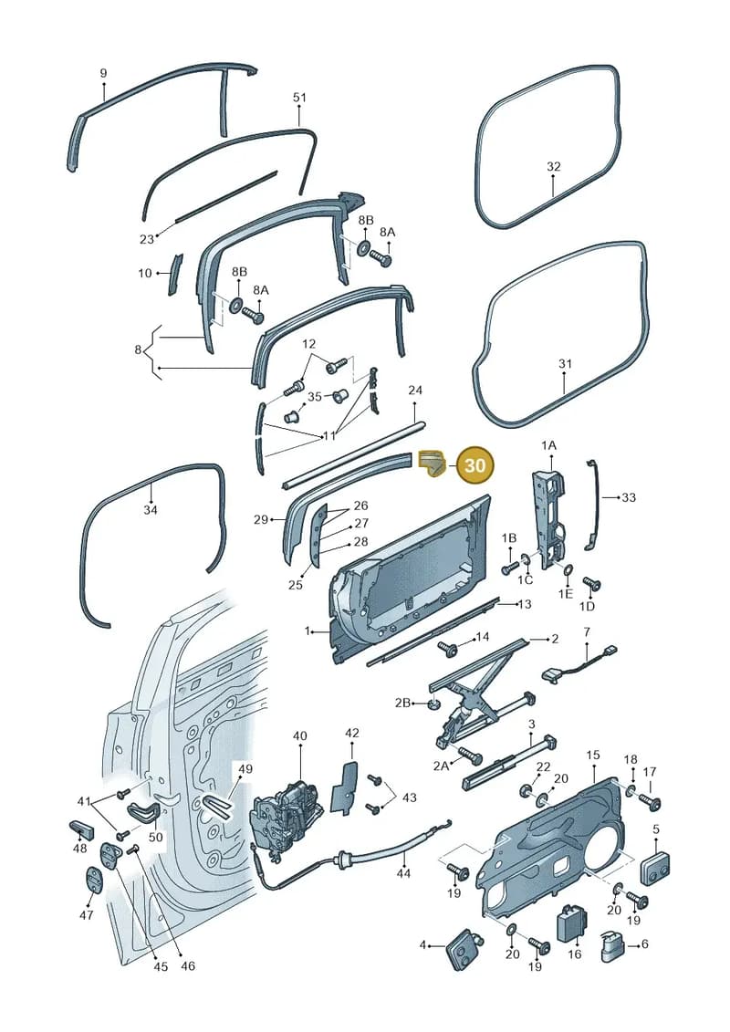 4H6837095 — Audi A8 (2013-2018) diagram 771837350, position 30