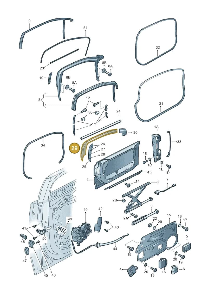 4H6837901A — Audi A8 (2013-2018) diagram 771837350, position 29