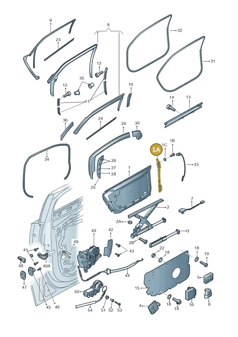 4H6839952 — Audi A8 (2013-2018) diagram 771839350, position 1A