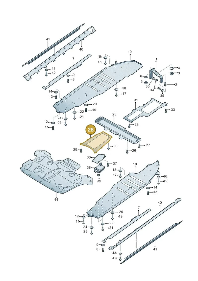 4H6861395B — Audi A8 (2013-2018) diagram 696825000, position 28