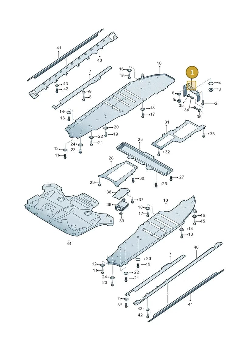 4H6861895B — Audi A8 (2013-2018) diagram 696825000, position 1