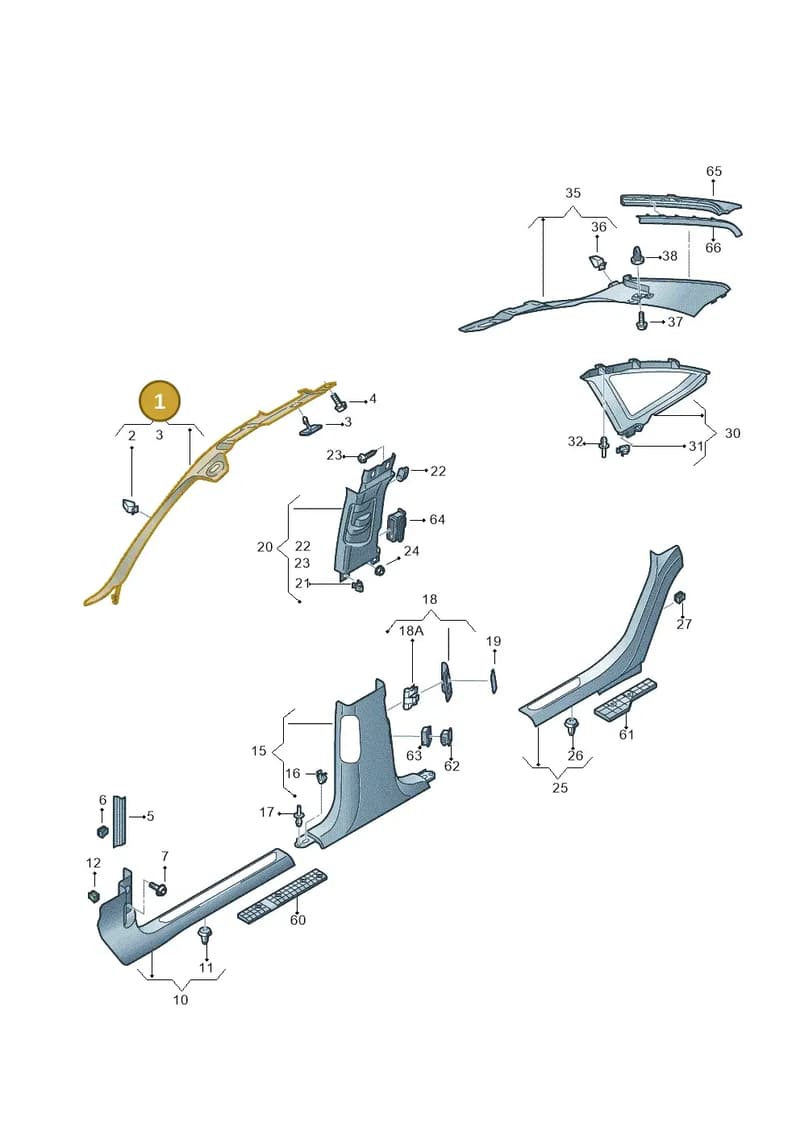 4H6867233FJ3 — Audi A8L qu. 3.0 TDI (2009-2014) diagram 696867650, position 1