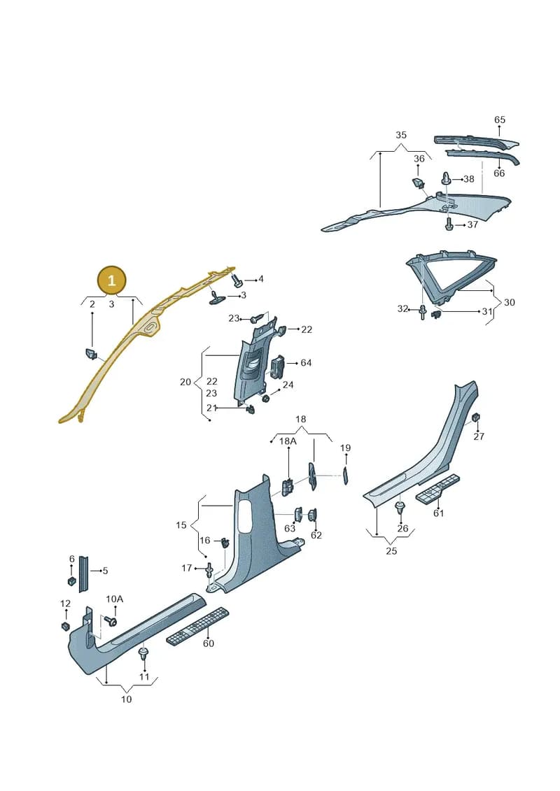 4H6867233FJ3 — Audi A8 (2013-2018) diagram 771867650, position 1