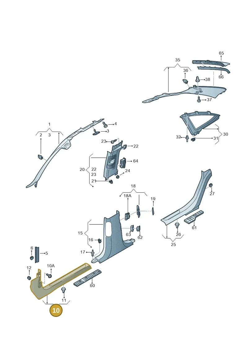 4H6867272DBK4 — Audi A8 (2013-2018) diagram 771867650, position 10