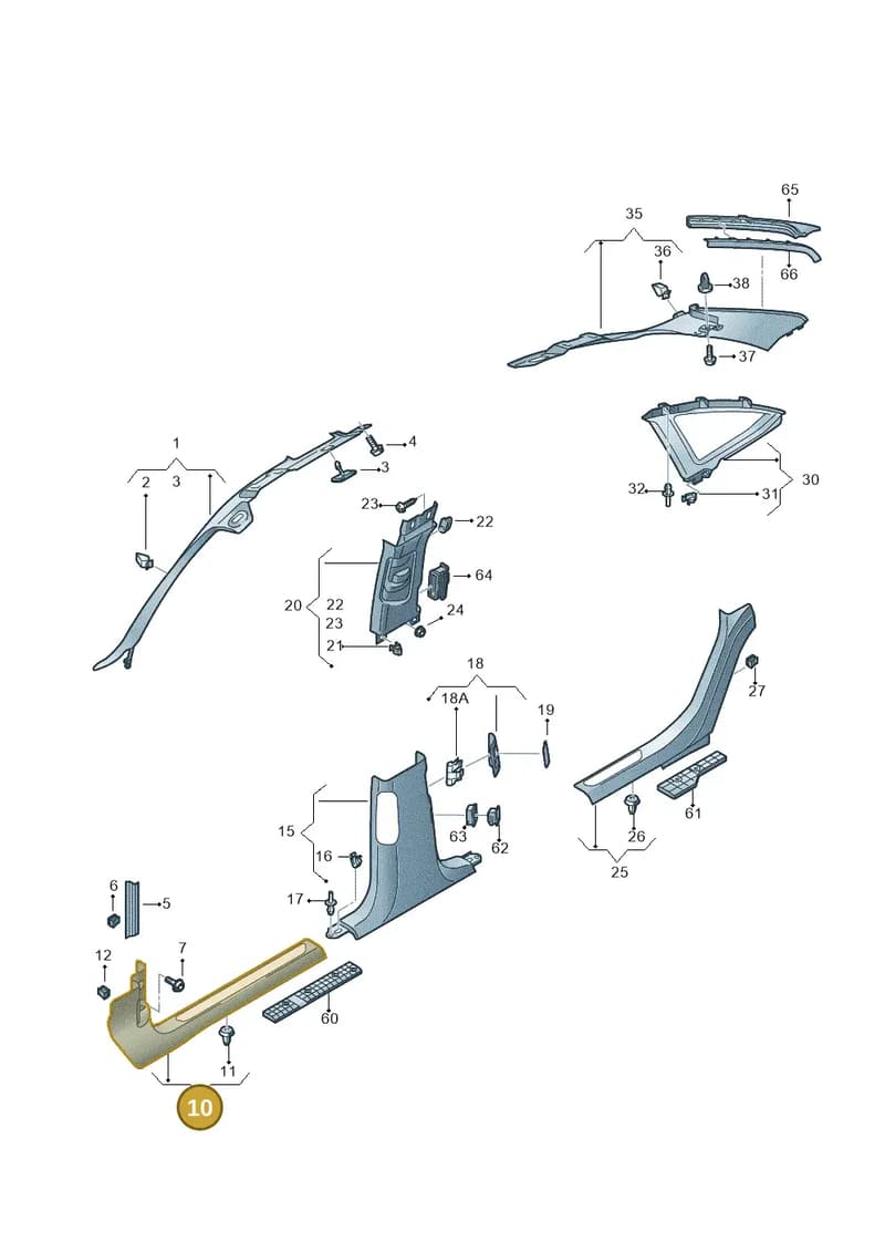 4H6867272DCA5 — Audi A8L qu. 3.0 TDI (2009-2014) diagram 696867650, position 10