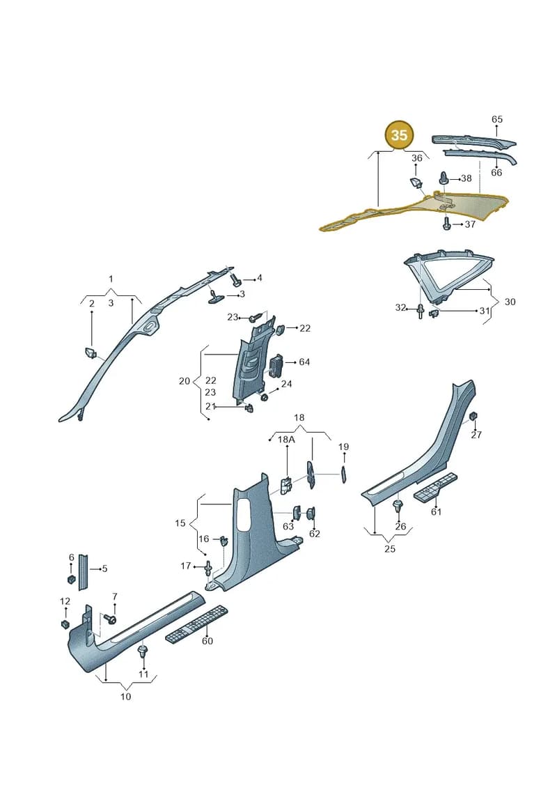 4H6868289DG4 — Audi A8L qu. 3.0 TDI (2009-2014) diagram 696867650, position 35