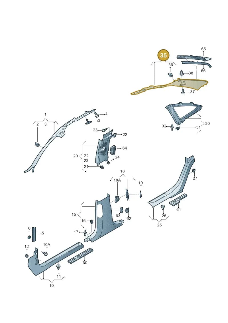 4H6868289EC2 — Audi A8 (2013-2018) diagram 771867650, position 35