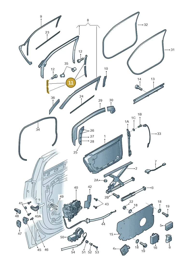 4H6898092A — Audi A8 (2013-2018) diagram 771839350, position 11