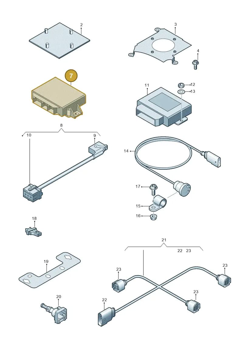 4H6907699 — Audi A8L qu. 3.0 TDI (2009-2014) diagram 696907690, position 7