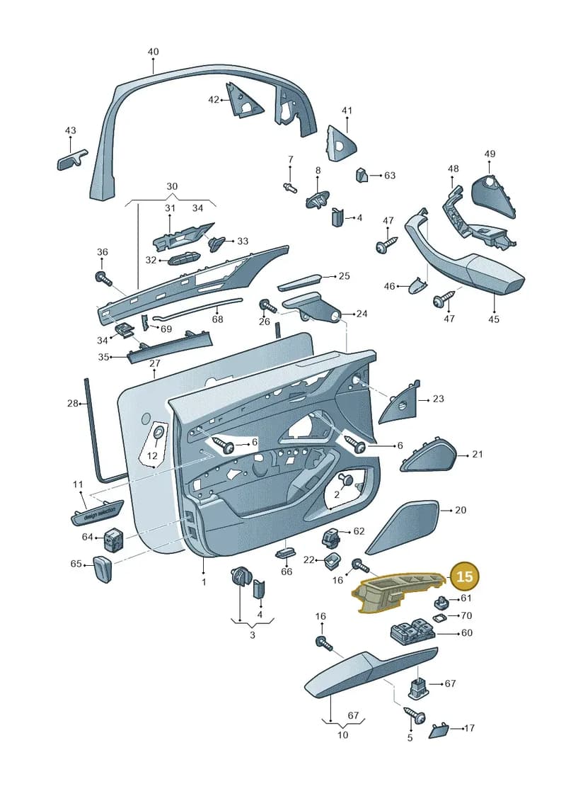 4H6959522DF3 — Audi A8 (2013-2018) diagram 696867000, position 15