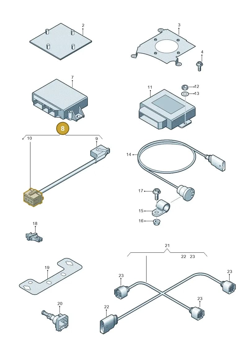 4H6971400B — Audi A8L qu. 3.0 TDI (2009-2014) diagram 696907690, position 8