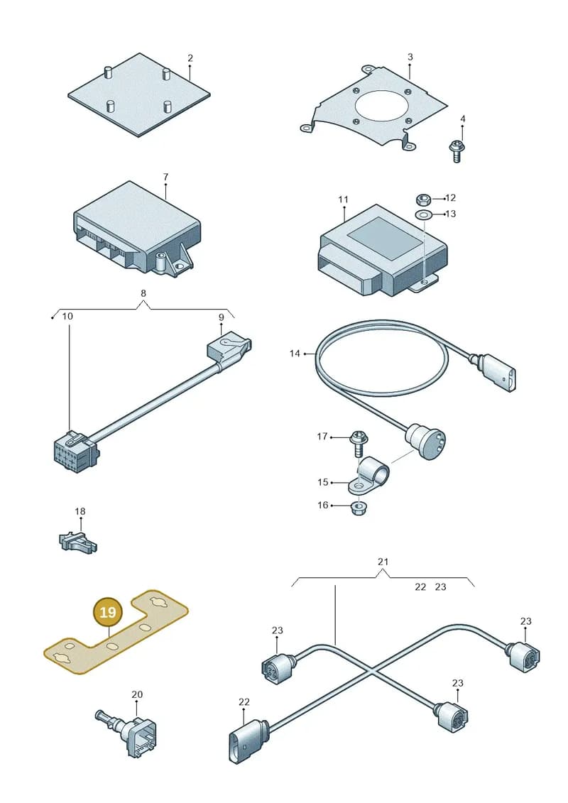 4H6971845K — Audi A8L qu. 3.0 TDI (2009-2014) diagram 696907690, position 19