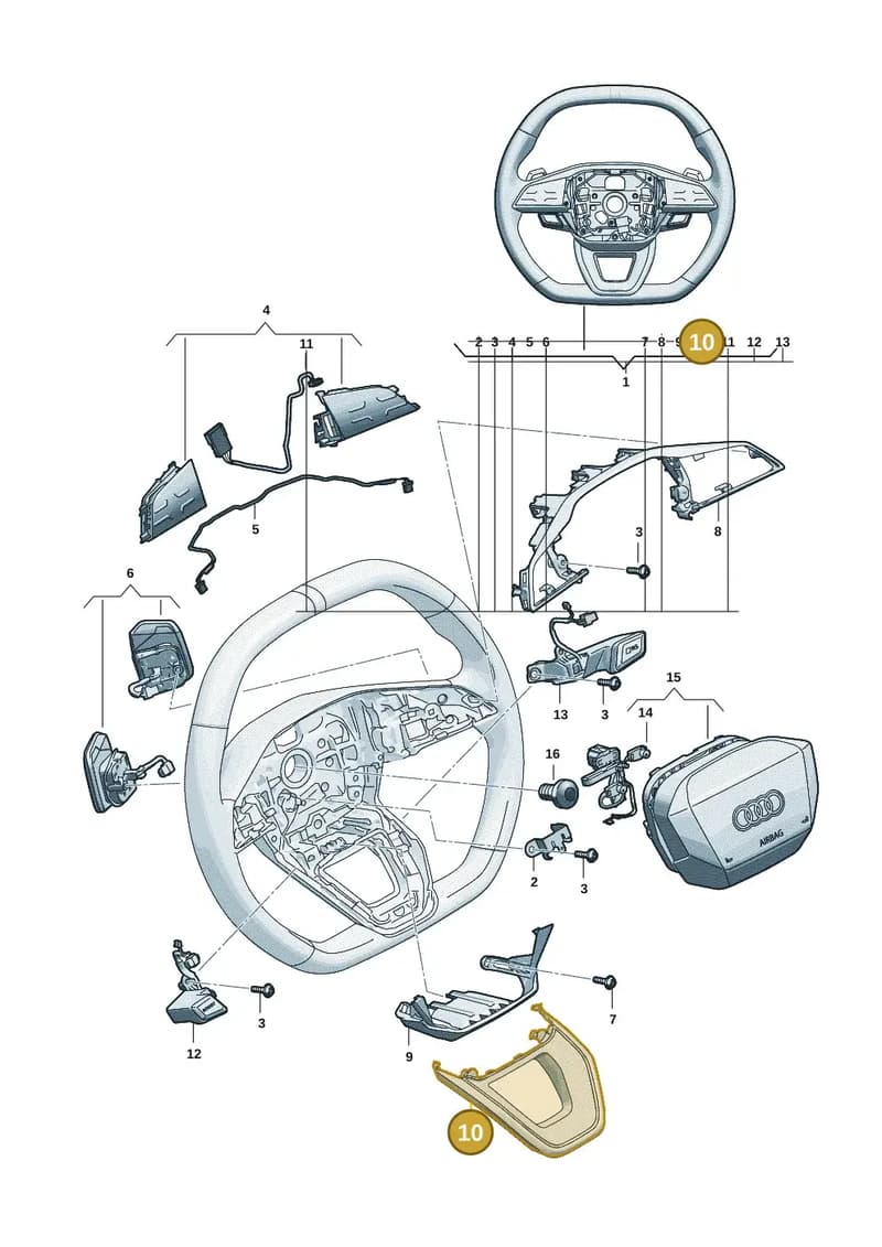 4J3419659GQP — Audi RS e-tron GT (2020-2025) diagram f5s419030, position 10