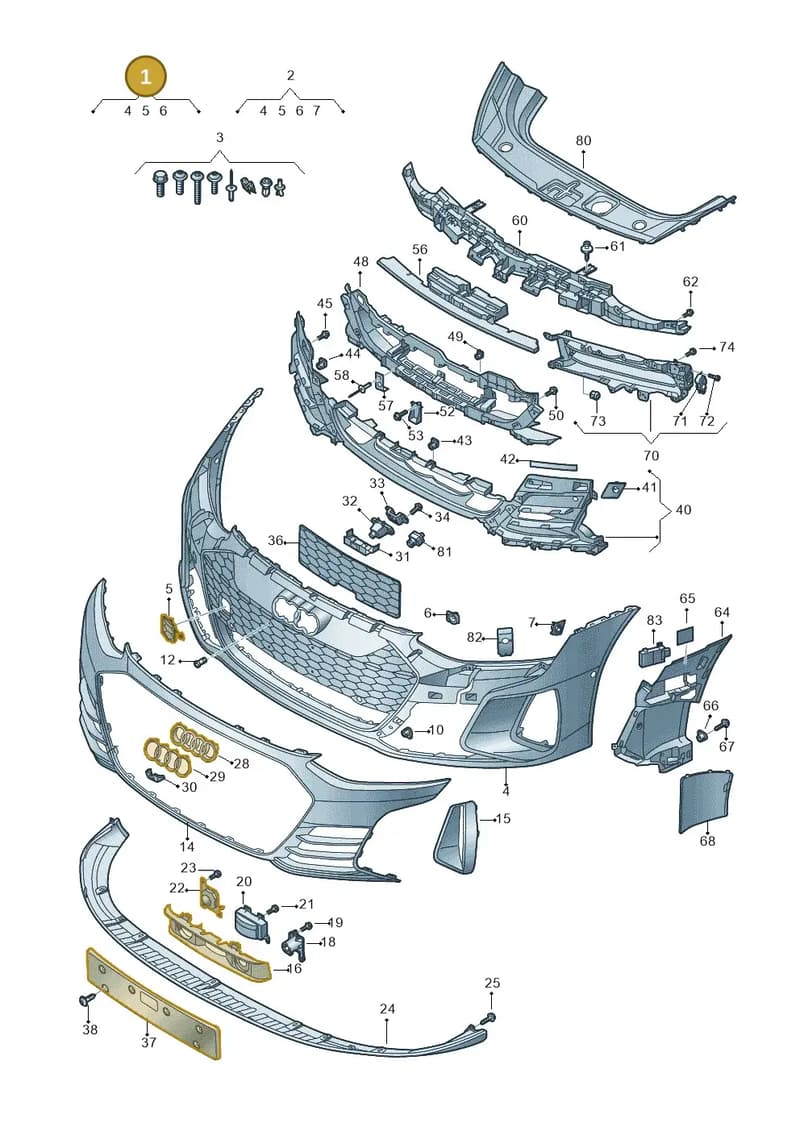4J3807221FGRU — Audi RS e-tron GT (2020-2025) diagram 4j1807100, position 1