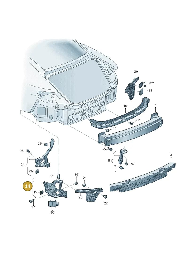 4J3807453 — Audi RS e-tron GT (2020-2025) diagram 4j1807500, position 14