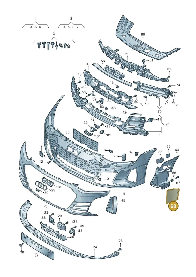 4J3807606A9B9 — Audi RS e-tron GT (2020-2025) diagram 4j1807100, position 68