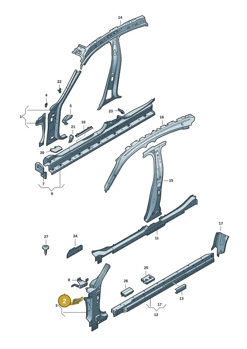 4J3809409A — Audi RS e-tron GT (2020-2025) diagram 4j1809000, position 2