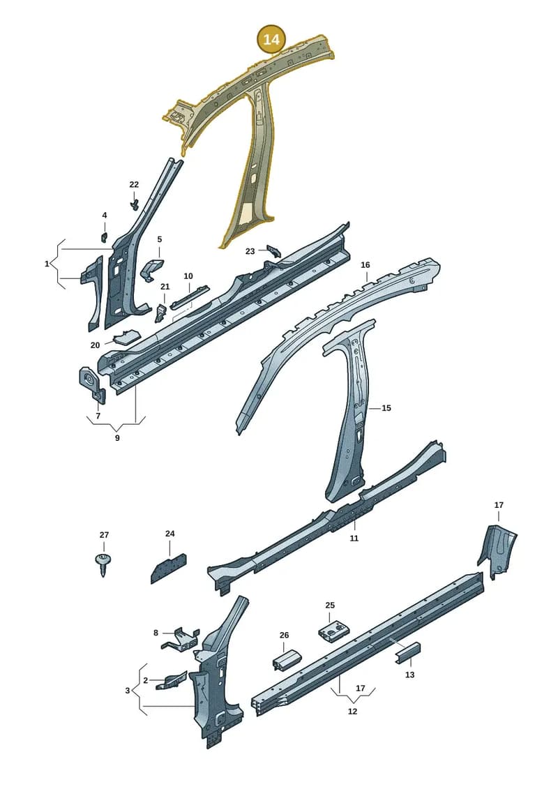 4J3809443E — Audi RS e-tron GT (2020-2025) diagram 4j1809000, position 14