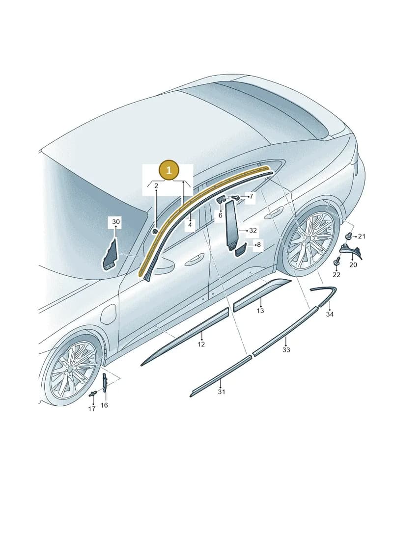 4J3853261T94 — Audi RS e-tron GT (2020-2025) diagram 4j1853200, position 1