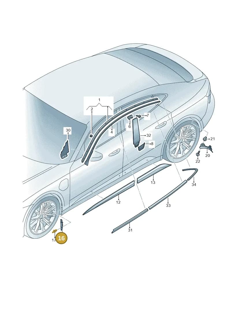 4J3853823 — Audi RS e-tron GT (2020-2025) diagram 4j1853200, position 16