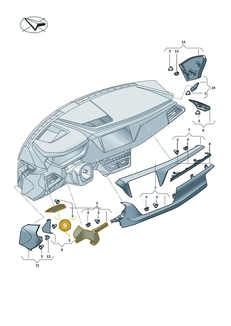 4J3857085A6PS — Audi RS e-tron GT (2020-2025) diagram 4j1857200, position 9