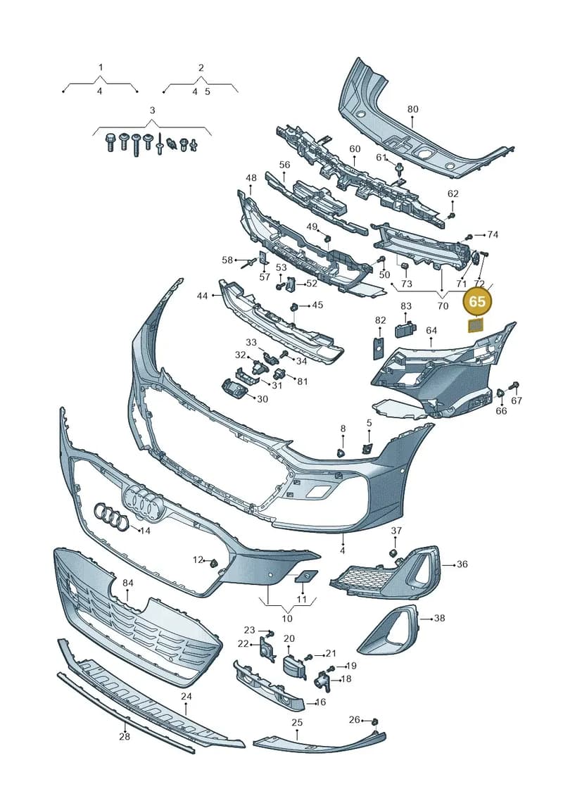 4J3898909 — Audi RS e-tron GT (2020-2025) diagram 4j1807200, position 65