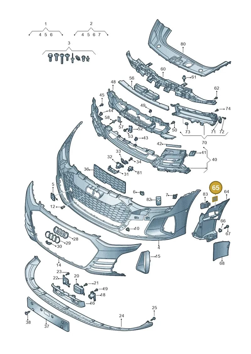 4J3898909 — Audi RS e-tron GT (2020-2025) diagram 4j1807100, position 65