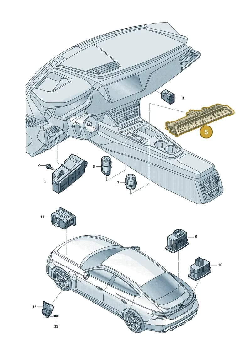 4J3925301F — Audi RS e-tron GT (2020-2025) diagram 4j1941500, position 5