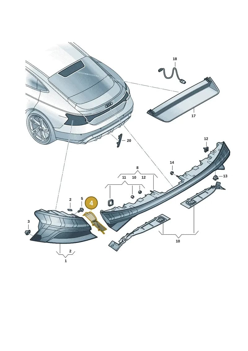 4J3945254 — Audi RS e-tron GT (2020-2025) diagram 4j1945000, position 4