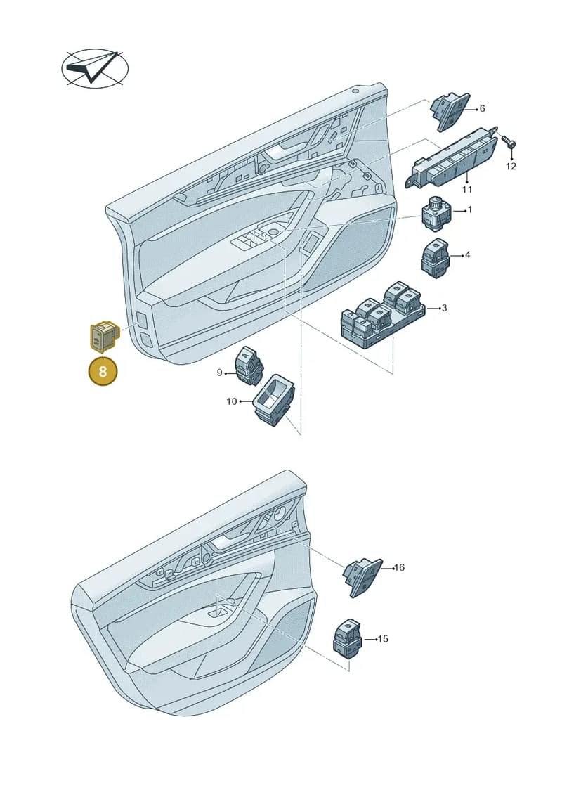 4J39598316N3 — Audi RS e-tron GT (2020-2025) diagram 435959000, position 8