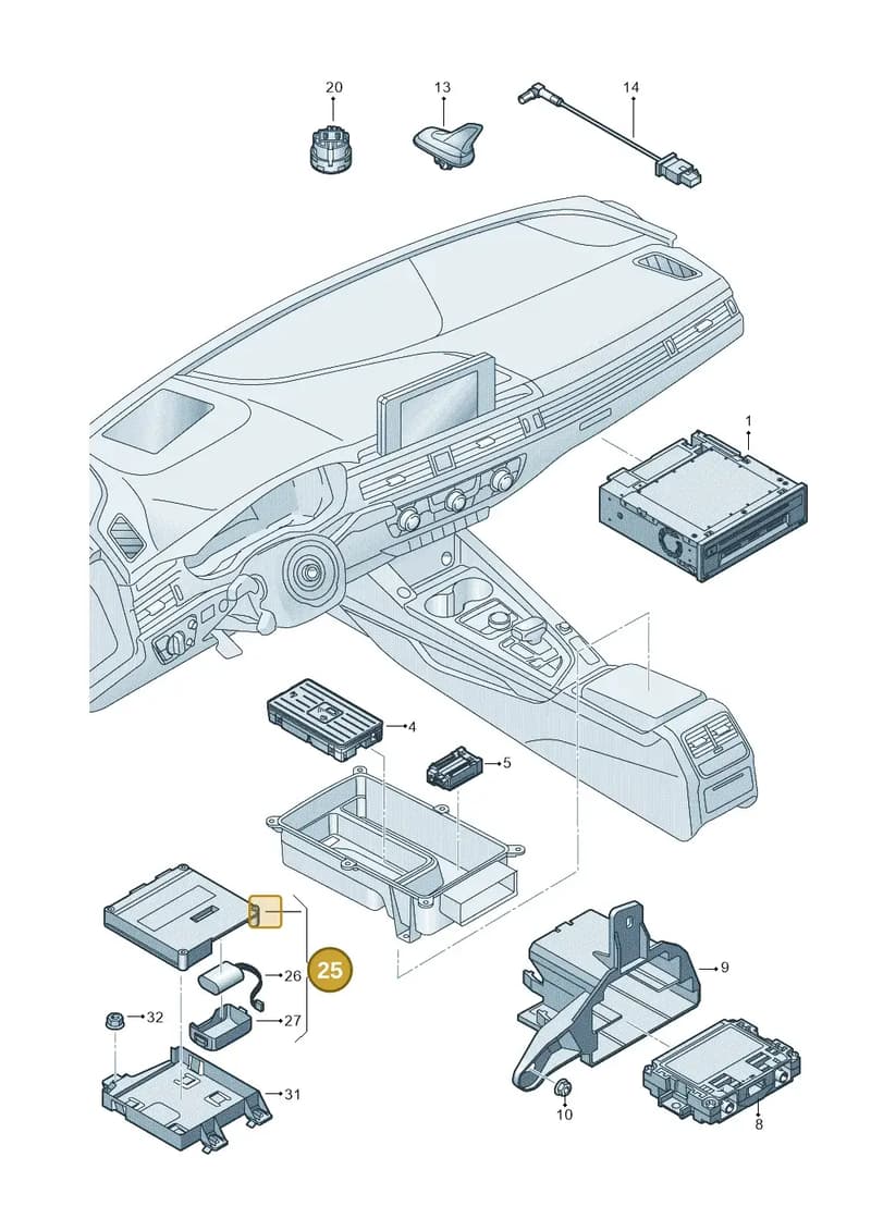 4K0035284B — Audi RS5 Sportback (2017-2025) diagram 897035055, position 25