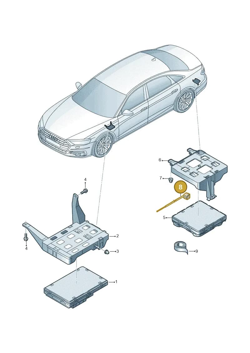 4K0035498 — Audi A8 (2017-2025) diagram 838907020, position 8