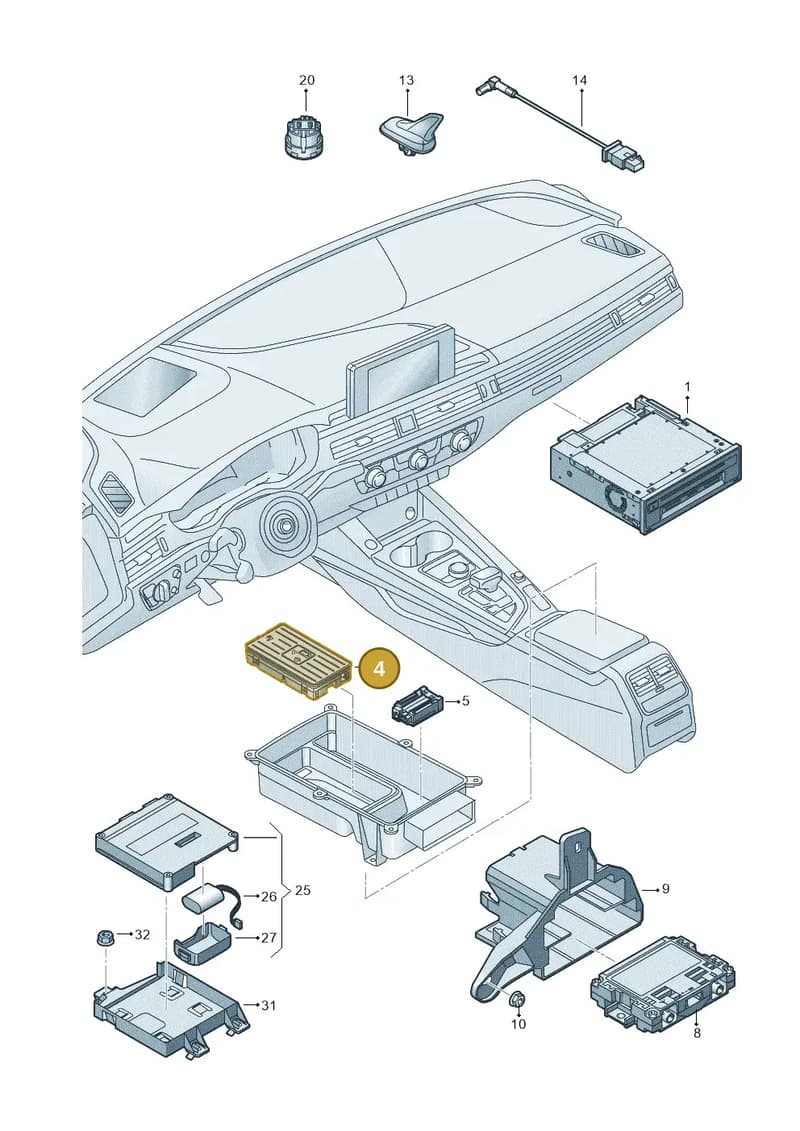 4K0035510A — Audi RS5 Sportback (2017-2025) diagram 897035055, position 4